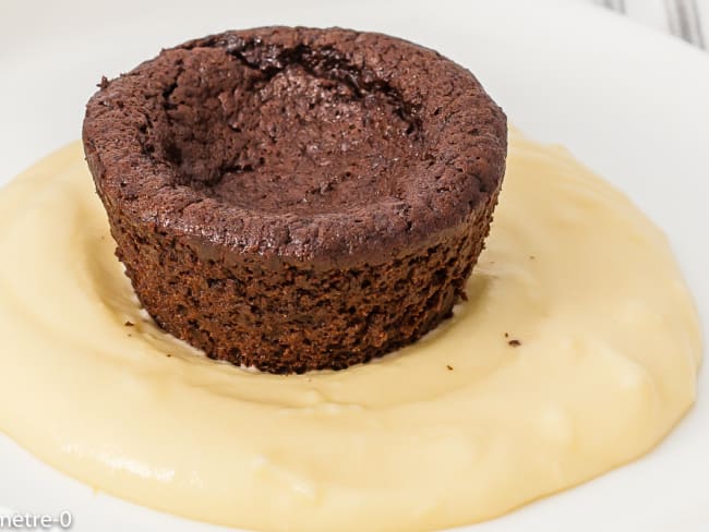 Fondant au chocolat, crème au gingembre