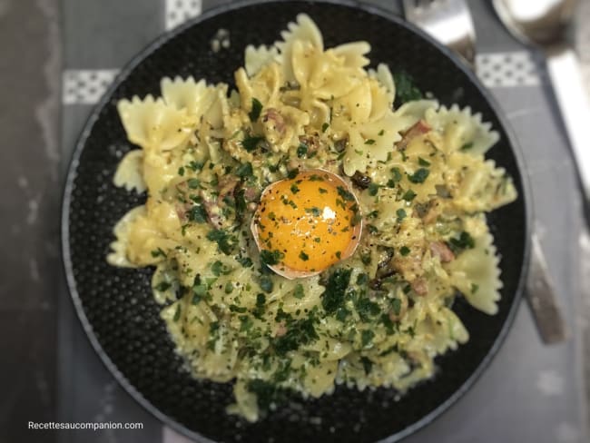 Farfalles à la crème de courgettes