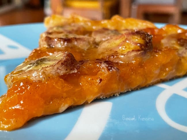 La tarte aux abricots-pays et banane