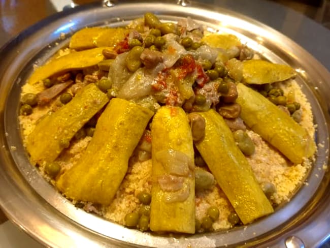 Couscous printanier marocain aux légumes verts