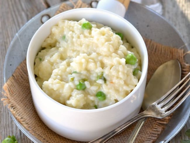 Risotto feta et petit pois