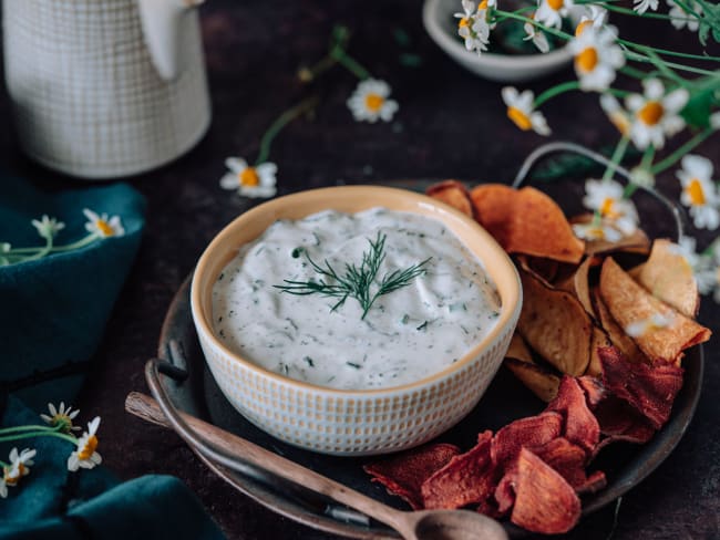 Sauce crème de ciboulette pour crudités