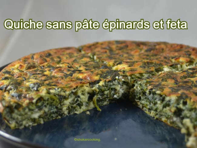 Quiche sans pâte aux épinards et feta