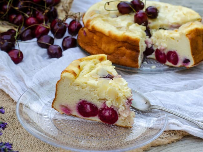 Gâteau fromage blanc cerises