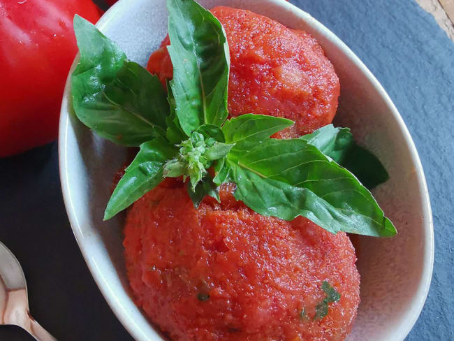 Sorbet à la tomate cœur de bœuf