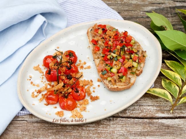 Tartines de caviar d’aubergines pour l'apéritif