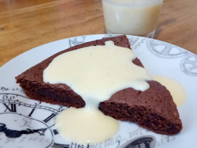 Le brownie et sa crème anglaise