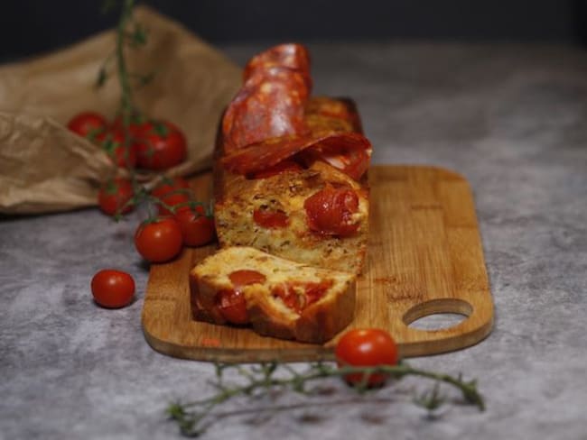 cake épicé tomates et chorizo