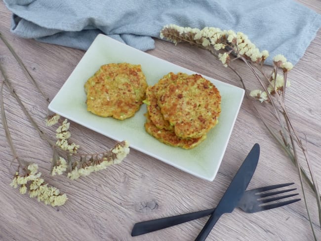 Galettes originales de courgette et lentilles corail