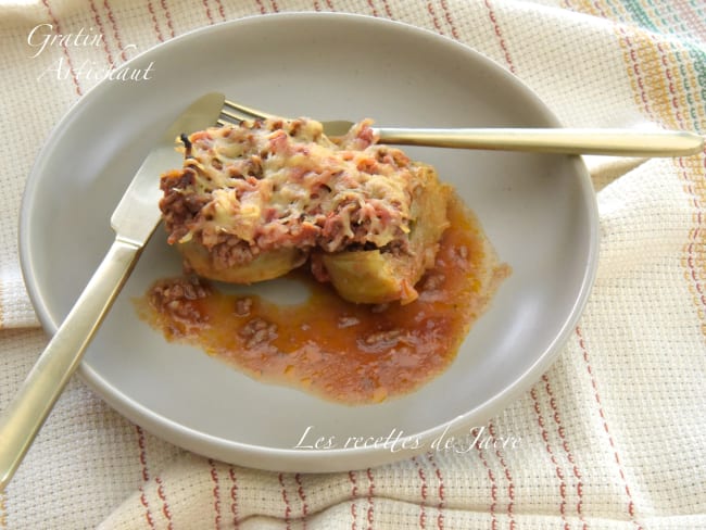 gratin d'artichauts à la bolognaise