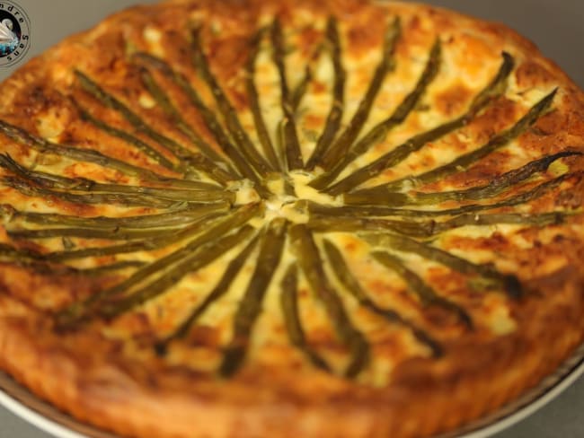 Quiche saumon estragon aux légumes verts courgettes et asperges