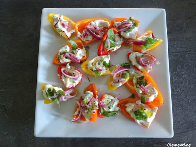 Mini poivrons farcis au fromage frais