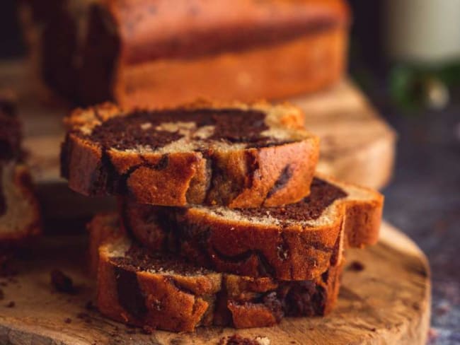 Cake marbré healthy au chocolat noir sans beurre