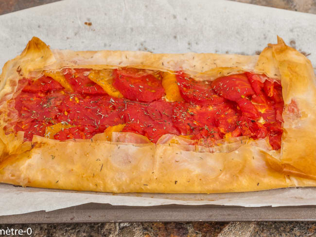 Tarte aux tomates sur feuilles filo