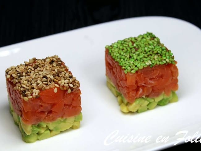 Tartare avocat truite fumée