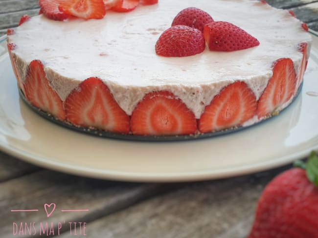 Cheesecake sans cuisson aux fraises