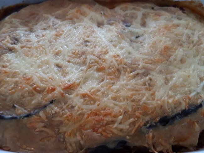 Aubergine gratinée chorizo mascarpone