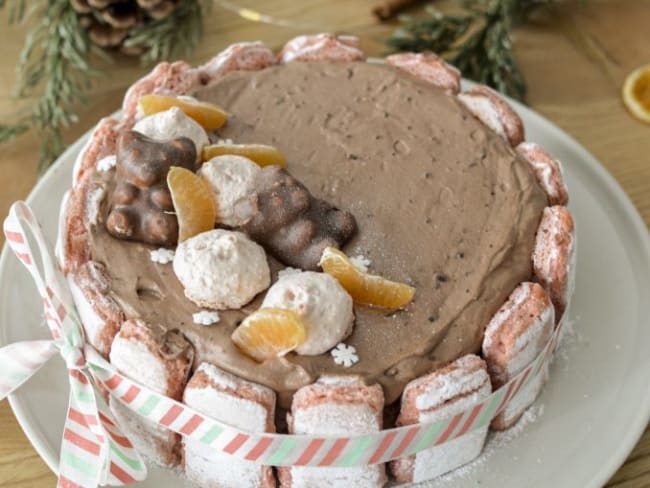 Ma charlotte chocolat et clémentine pour les fêtes de fin d'année