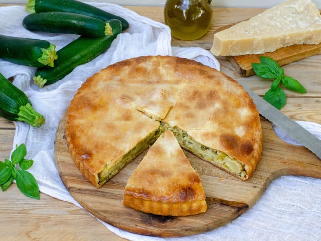 Tourte à la courgette et au basilic