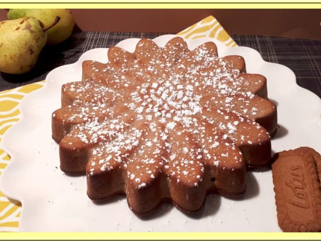 Gâteau facile aux poires et spéculoos