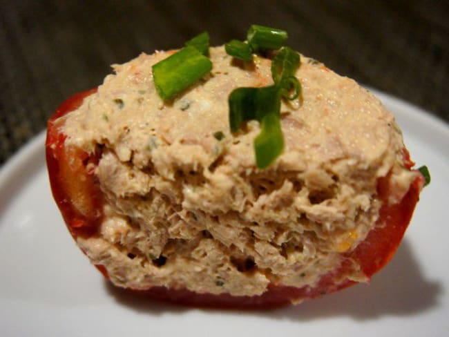 Tomates farcies au fromage Boursin et au thon