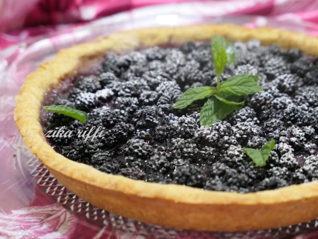 Tarte aux mûres fraîches à la compotée de mûres à la maïzena