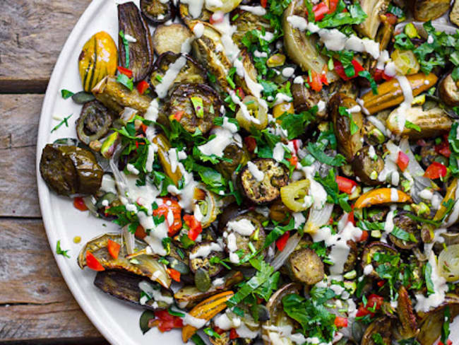 Salade d'aubergines rôties