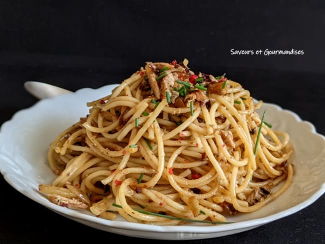 Spaghetti aux sardines fumées