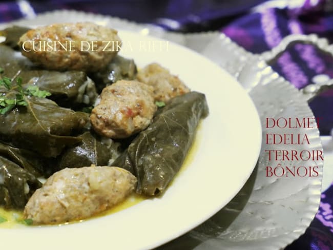 DOLMA- DOLMET ÉDÉLIA- TAJINE DE FEUILLES DE VIGNES FARCIES DU TERROIR BÔNOIS