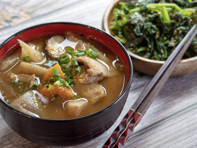 Tonjiru - Soupe miso au porc et légumes