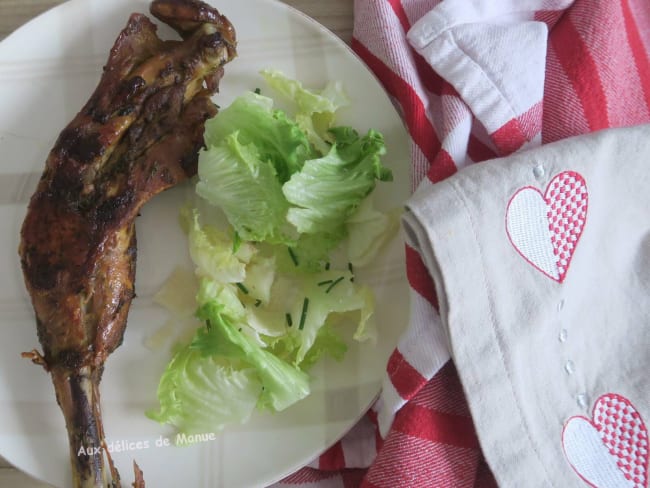 Cuisses de poulet à  la pâte de curry à la plancha