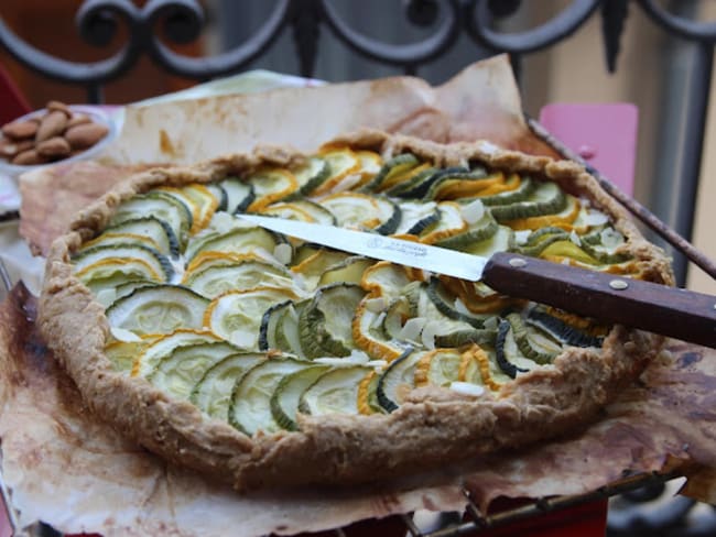 Tarte rustique courgette-amande