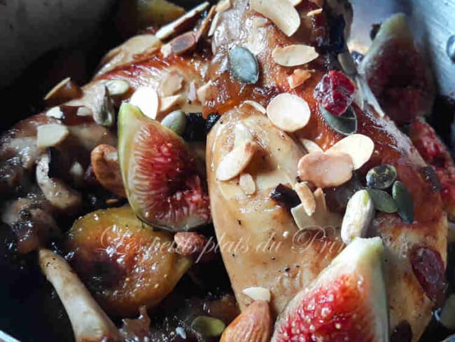 Cuisses de lapin en sucré salé avec des figues et du miel