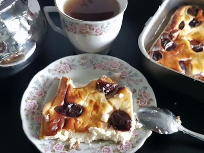 Gâteau au fromage blanc et quetsches (sans gluten, ig bas, low carb)