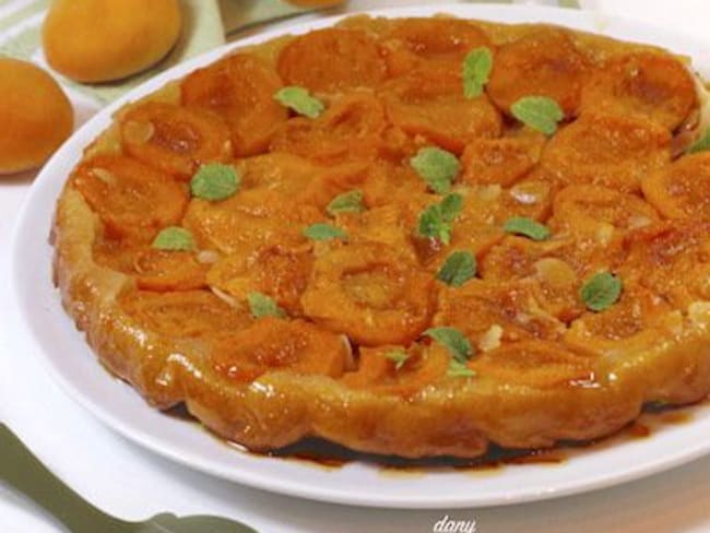 Tatin à l'abricot menthe et orange