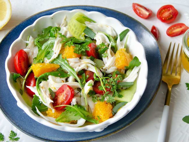 Salade de raie fraiche et savoureuse aux agrumes