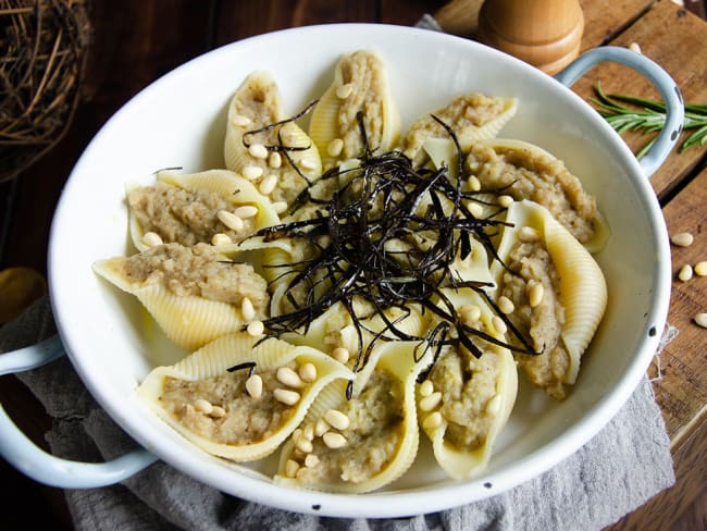 Conchiglioni à la purée d’aubergine