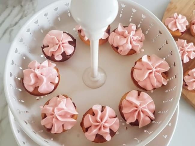 Cupcakes citron et framboise, à la ganache au coquelicot