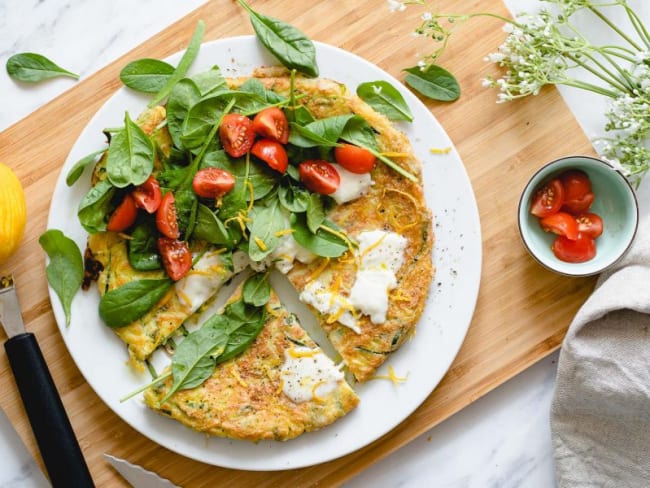 Pancake de courgette à la mozzarella