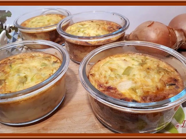 Clafoutis salé aux poireaux et surimi