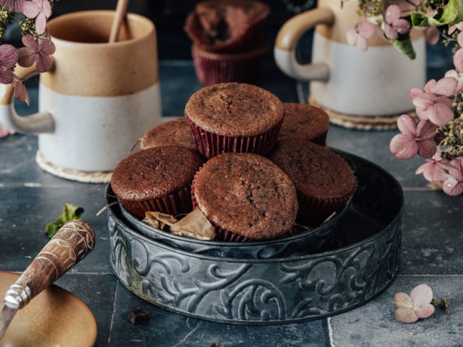 Muffins moelleux sans gluten au cacao