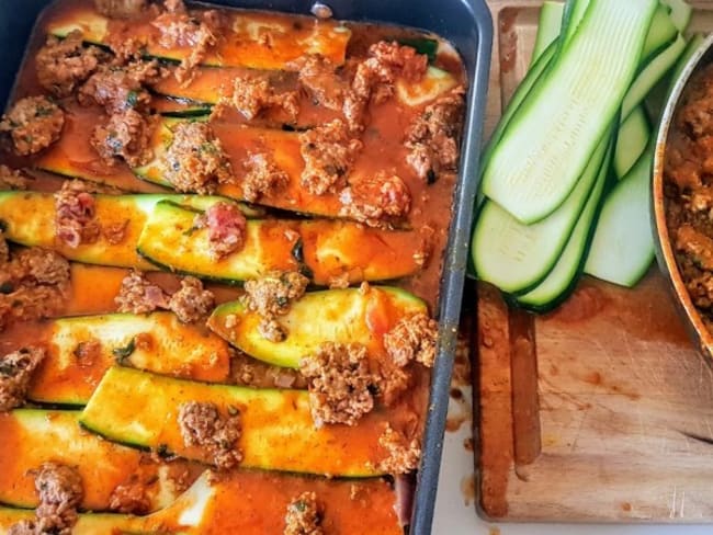 Lasagnes de courgettes à la sauce bolognaise