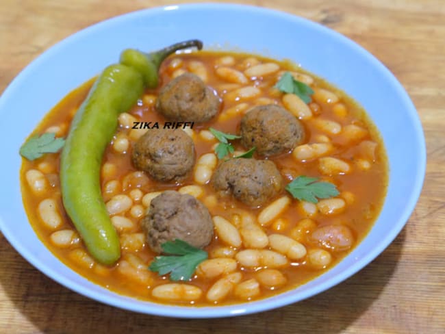 LOUBIA FASSASSA BEL KAABER- HARICOTS BLANCS FRAIS AUX BOULETTES D'AGNEAU