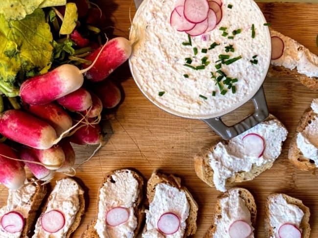 Tartinade de radis et fromage frais