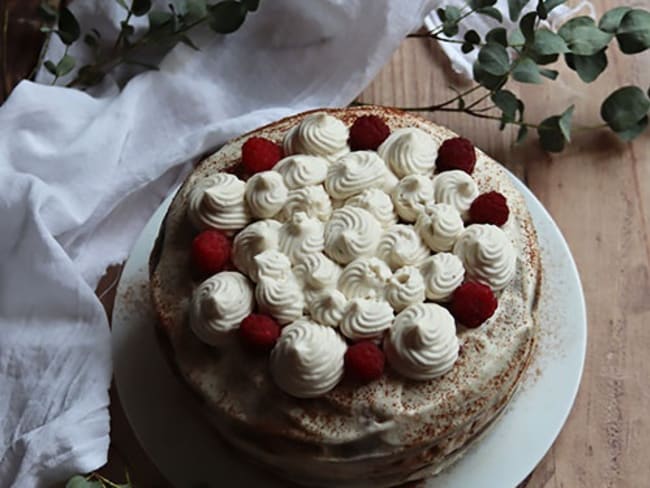 Layer cake chocolat crème pralinée