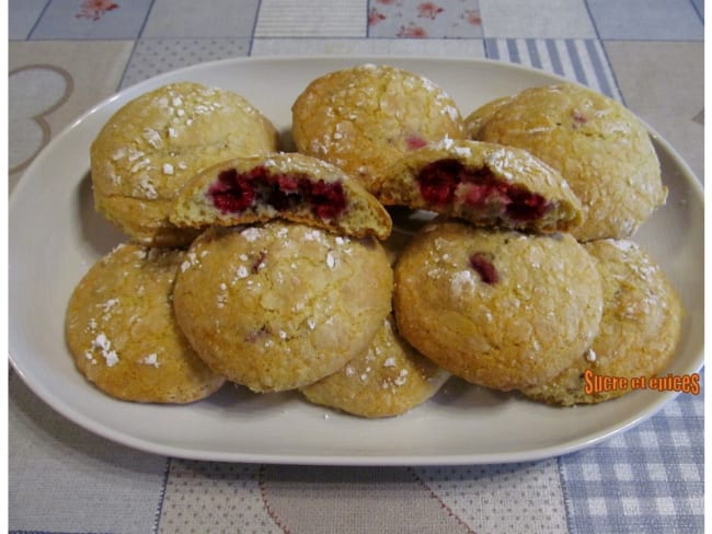 Biscuits craquelés aux framboises