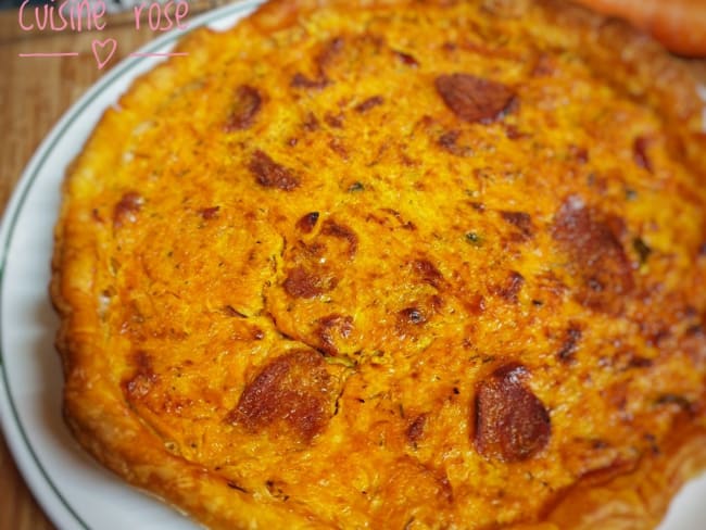 Tarte courgettes et carottes au chorizo