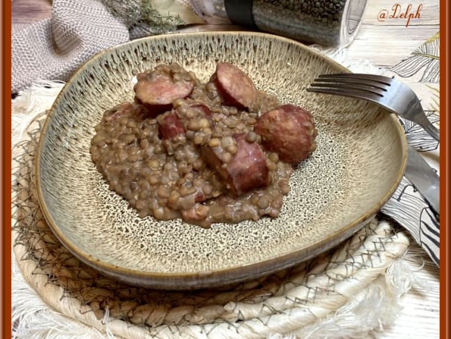 Lentilles aux saucisses de Montbéliard