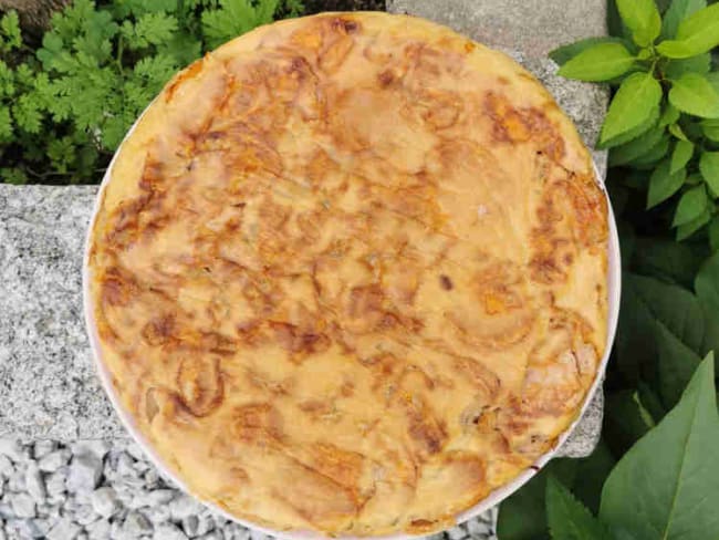 Frittata de patate douce et de taro