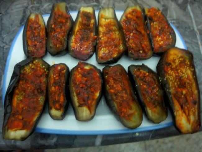 Aubergines à  la chermoula marocaine